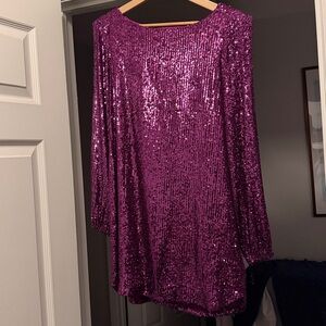 Steve Madden Fuchsia Sequin Top